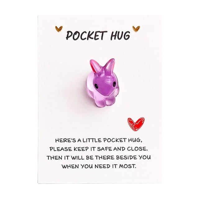 Cheapark English Encouragement Bunny Pocket Card Desktop Decorative with Inspirational Blessings for Home Office Spring Gift