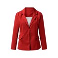 thumbnail image 3 of Innerwin Blazers Solid Color Women Cardigan Jacket Work Shawl Neck Slim Fit Business Jackets Red 3XL, 3 of 7