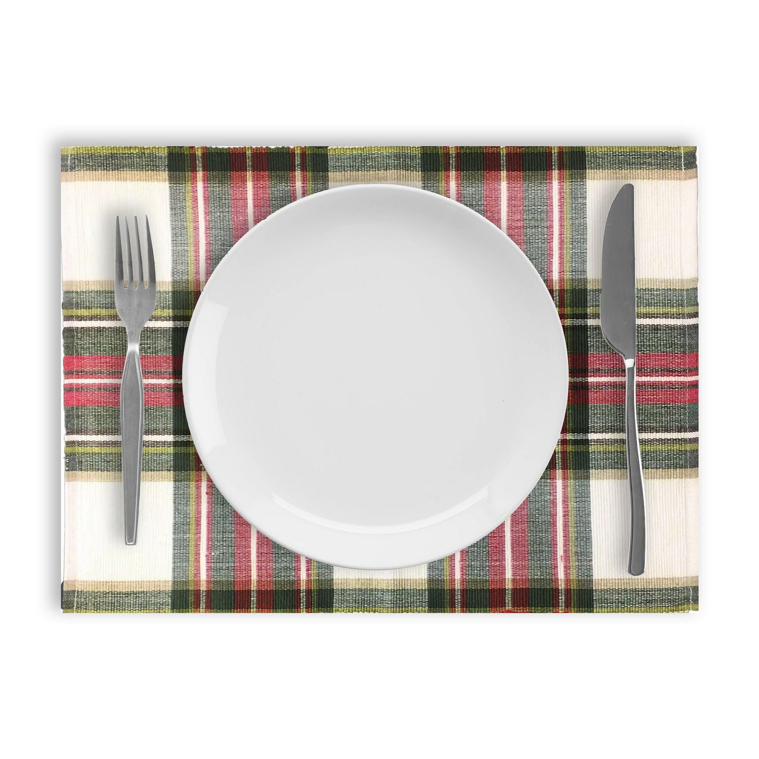 Set de 4 sets table en coton Buffalo Check Fabstyles, lavables machine, parfaits pour la cuisine et à manger ou les tables d'extérieur