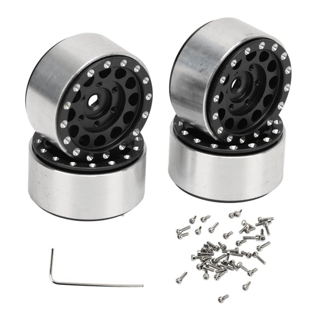 RC Moyeu de Jantes de Roue, RC Moyeux de Roue de Perle en Alliage d'Aluminium 4pcs Résistant à l'Usure pour 1/18 Voitures RC Rouge, Bleu, Noir