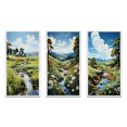 thumbnail image 2 of Designart "In Pasture Countryside Sheep painting" Landscape & Nature Framed Wall Art Set Of 3 - Green Countryside Frame Gallery Wall Set For Home Decor, 2 of 6