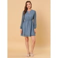 thumbnail image 3 of INSPIRE CHIC Robe Trapèze à Col en V Ras-du-Cou Métallique Brillante à Étoiles pour Femme, 3 of 6