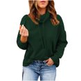 thumbnail image 1 of KIHOUT Printemps Hiver Hauts pour Femmes Mode Manches Longues Col Rond Chandail à Enfiler Couleur Unie Chandail à Capuchon Décontracté Blouse Hauts, 1 of 9