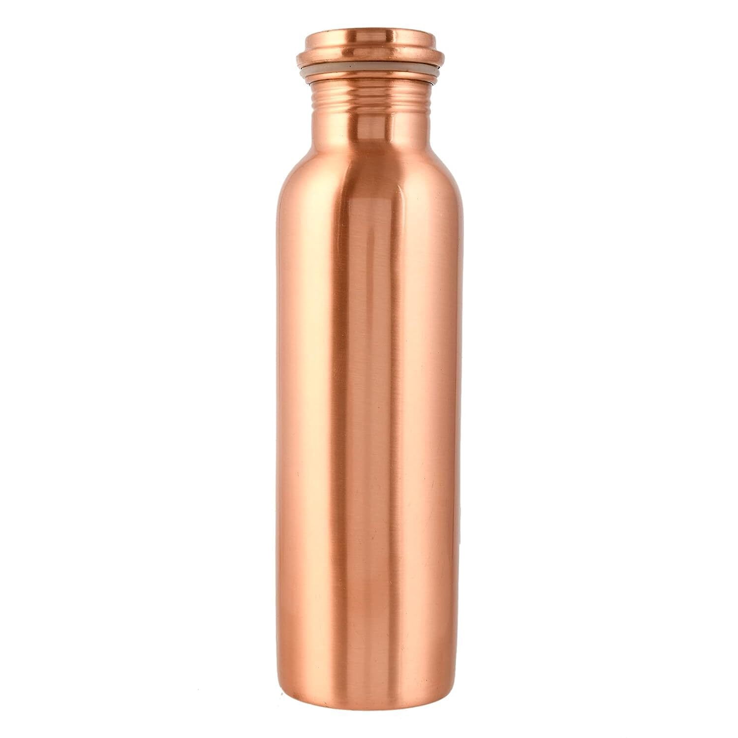 PIEPOT 100% Pure Copper Water Bottle 1 Litre/tamba Bottle 1 litre/Drinking Water Bottle Copper, Bottle for Sublimation (Brown, Pack of 1) (Matt Finish Lacquer)