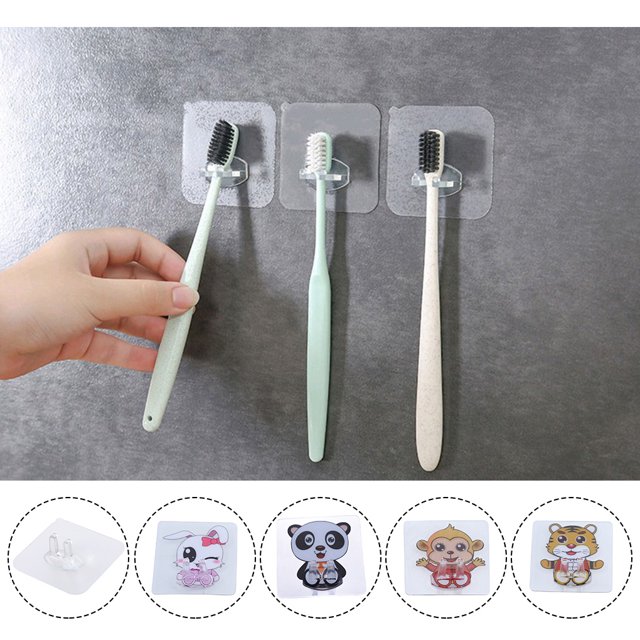 Toothbrushes Holder Waterproof Hanger Moisture-proof Storage Bracket space saving toothbrush Space Saving Accessory for Bathroom Dormitory Hotel Type 4