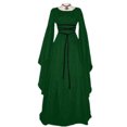 thumbnail image 1 of LOVZFMLL Costume Renaissance pour Femme Médiéval en Velours Taille Ajustée Longues Robes Manches Évasées Fluide Élégante Robe Maxi Halloween Cosplay, 1 of 5
