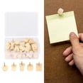 thumbnail image 4 of Wooden Push Pin, 30 Pieces Widely Used Sturdy Durable Wood Pushpins  For Map For Photo For Corkboard, 4 of 8