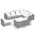 thumbnail image 3 of vidaXL 9 Piece Garden Lounge Set with Cushions Poly Rattan Brown, 3 of 4
