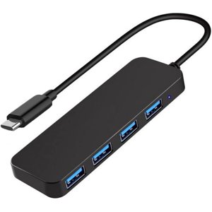DEBGFS USB C Hub, USB 3.0 Hub with 4 USB Ports USB Extender USB Splitter for MacBook Pro 2018/2017, XPS, S9/S8 ( Black ),A