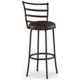 thumbnail image 2 of Mainstays 3 Pack Indoor Adjustable 24" or 29" Bronze Ladder Back Swivel Barstool, Espresso Vegan Leather Seat, 2 of 9