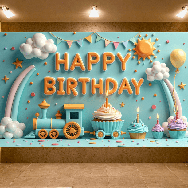 Kit Déco Anniversaire Bleu – Ballons Aluminium (personnages, Ronds, Pentagramme), Latex, Bannière, Inserts à Gâteau – Décoration Fête Enfant – Bleu, Réutilisable