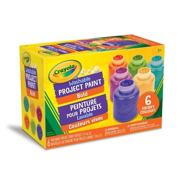 Peinture pour projets lavable, 6 couleurs vives
