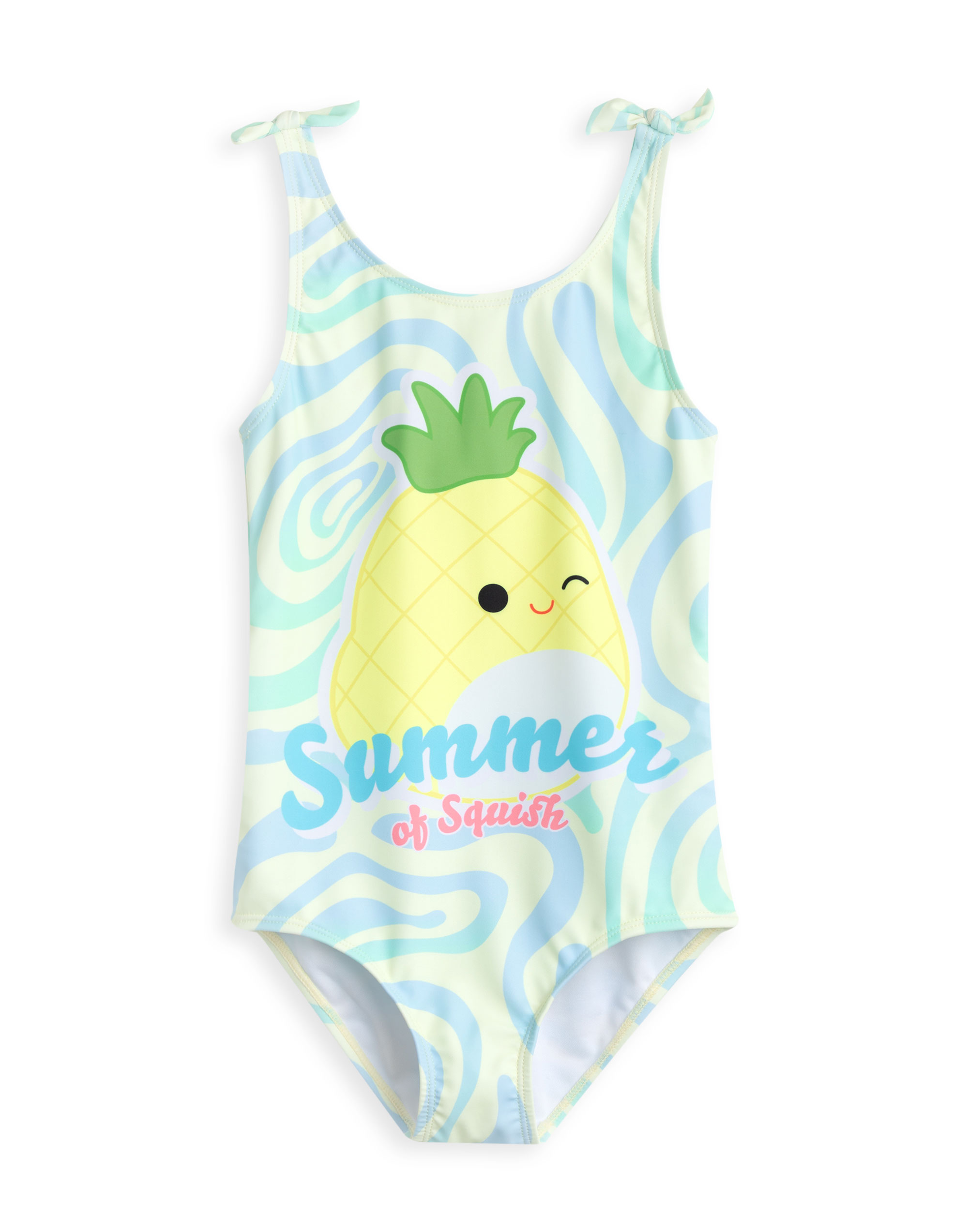 Squishmallows Girls Yellow 1 Piece Swimming Costume