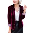 thumbnail image 1 of LUXUR Blazer Femme Couleur Unie Cardigan Décontracté pour Bureau Veste Rouge Vin S, 1 of 3