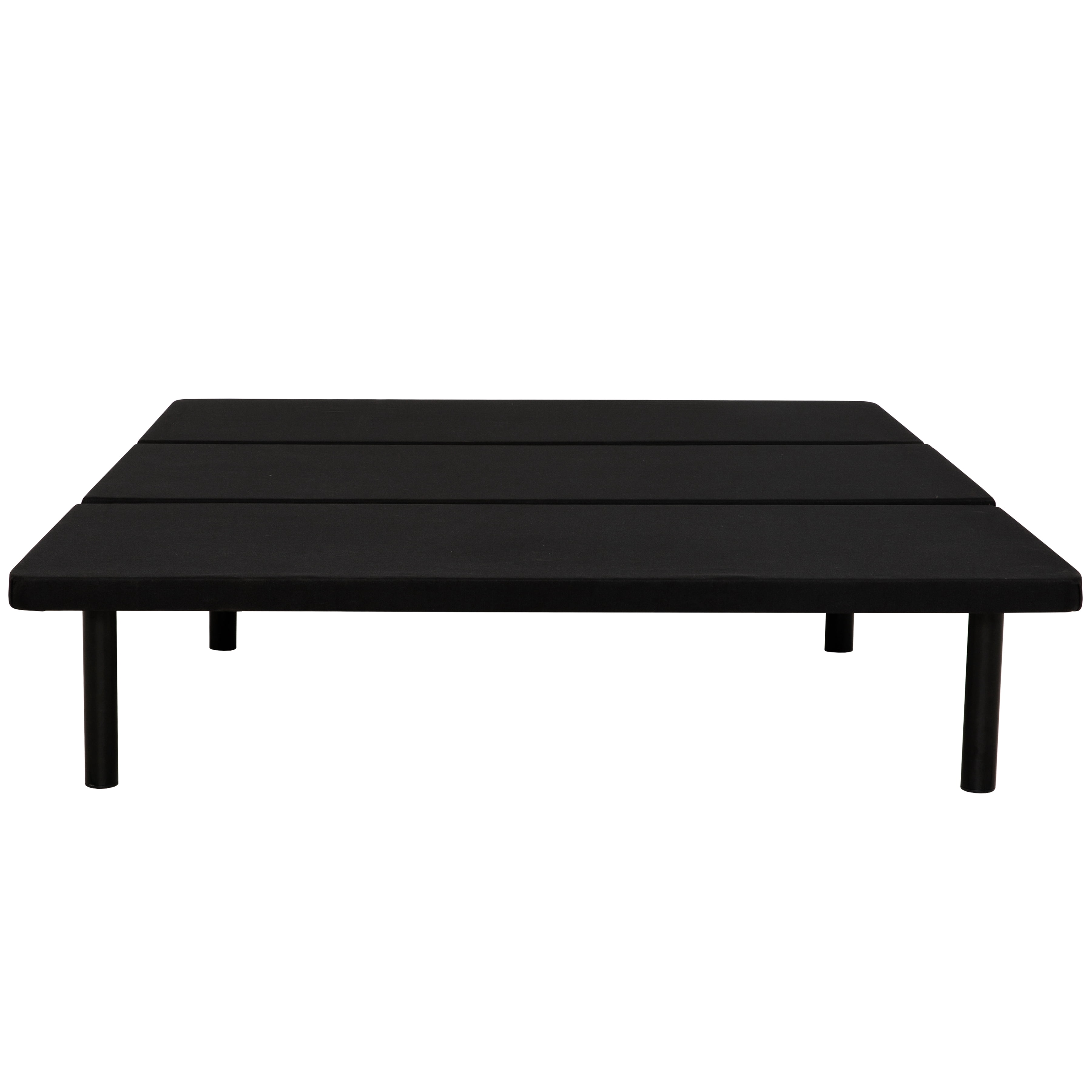 Primo ZenBase lit plateforme rembourré – format double, tissu noir, sans sommier requis, profil bas moderne pour chambre ou chambre d’amis