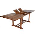 thumbnail image 1 of All Things Cedar 7 Pièces Double Feuille de Papillon Teck Extension Table Empilable Ensemble avec Coussins Verts, 1 of 1