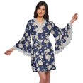 thumbnail image 1 of Moomaya Peignoir en Coton pour Femmes Robe de Chambre Imprimée Courte Peignoir de Douche Nuptiale, 1 of 6