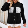 thumbnail image 1 of LOVZFMLL Jackets for Women's Fashion Color Lapel Look Slimmer Sleeve Denim Jacket, 1 of 6