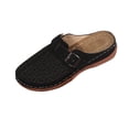 thumbnail image 1 of Sabots pour Femmes Mules à Enfiler Bout Fermé Sabot Boucle Décor Ajouré Respirant Confortable Mule Compensée Noir, 1 of 9