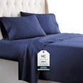 thumbnail image 1 of Twin Sheets Set, 3 pc Bed Sheets & Pillowcase Set - Machine Washable for Easy Care - Soft & Breathable All Season Microfiber Sheets with Deep Pockets - Navy, 1 of 4