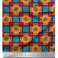 thumbnail image 1 of Soimoi Rayon Fabric Check & Mandala Decorative Printed Fabric 1 Yard 56 Inch Wide, 1 of 3