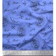 thumbnail image 1 of Soimoi Blue Cotton Jersey Fabric Hardware Tools & Text Printed Fabric 1 Yard 58 Inch Wide, 1 of 5