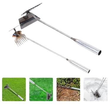 Weeding Artifact Uprooting Weeding Tool, Garden Weeding Tools Hand Weeder Tool, Stainless Steel Weed Puller 8 Teethes Dual Purpose Weeder, Multifunctional Weeder Manual Weed Remover Tool(A)