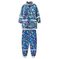 thumbnail image 1 of MIASHUI Manteau de Pluie Imperméable à Capuche pour Tout-Petits Garçons Filles, Veste + Pantalon, Bleu Foncé, 8 Ans, 1 of 8