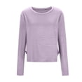 thumbnail image 4 of Jalioing T-Shirts Athlétiques pour Femmes Légers à Manches Longues à Col Rond Court T-Shirt de Sport Décontracté Mode Chandails de Gym, 4 of 7