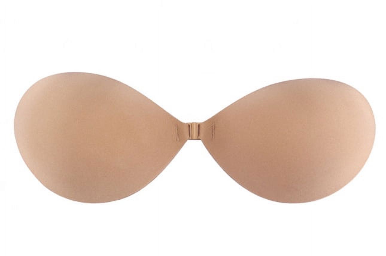 Adhesive Bra Strapless Sticky Invisible Push up Silicone Bra for Backless Dress with Nipple Covers Nude