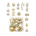 thumbnail image 1 of TopLLC 16 Pcs Christmas Tree Hanging Ornaments Set, Pre-Tied Shatterproof Plastic Assorted Baubles with Rope, Glitter Xmas Tree Decorative Pendants Christmas Decorations for Party Holiday Wedding, 1 of 6