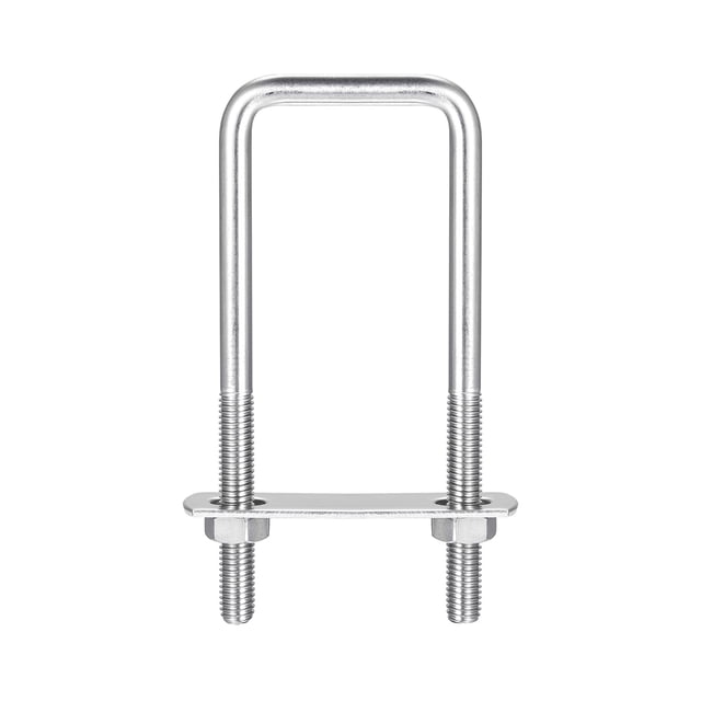 Unique Bargains Square U-Bolts 2 Sets 42mm Inner Width 120mm Length M8 304 Stainless Steel U Clamp Bolt