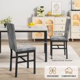 thumbnail image 4 of Furlinkhm Dining Table Set for 4 , Modern 5 Piece Dining Table Set Faux Marble Kitchen Table & 4 Velvet Upholstered Chairs, Dining Room Set for Small Space, Beige & Grey, 4 of 9