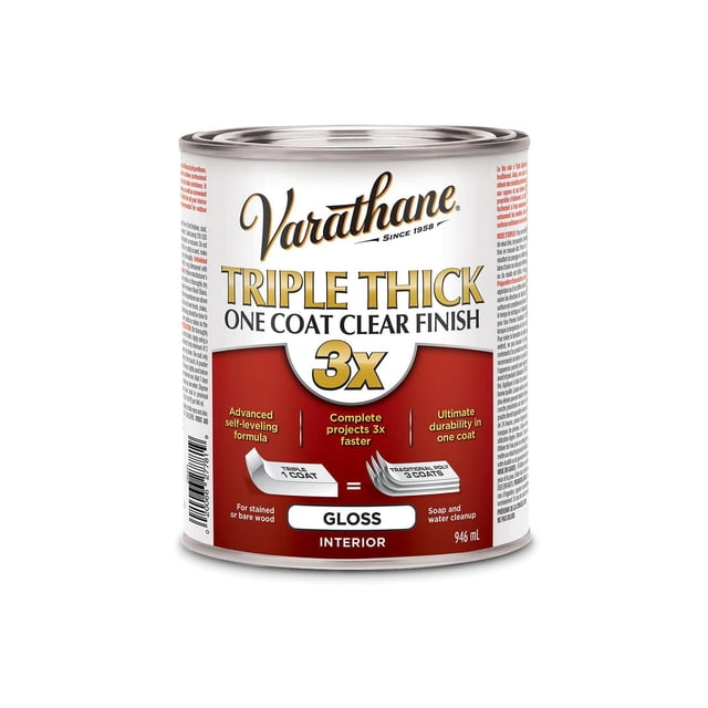 Varathane® 3X Triple Thick Clear Finish, Gloss, 946 mL