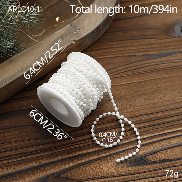 Pearl String Chains for Christmas Tree Decoration, DIY Beaded Garland for Wedding Scene Backdrops, Reusable Decorative Pendants for Crafting and Party Supplies