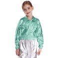 thumbnail image 3 of Doomiva Boys' Girls' Modern Jazz Cheer Performance Set Hip Hop Street Dance Clothes 2-Piece Green 10, 3 of 5