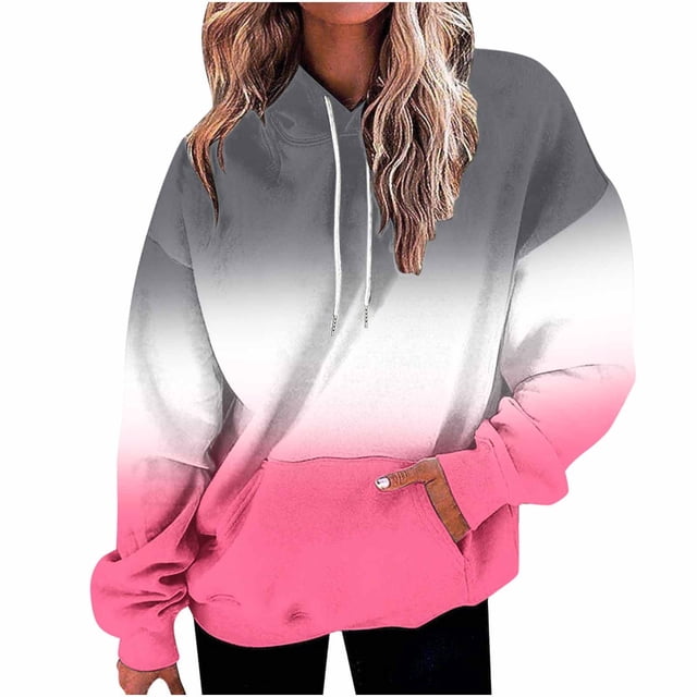 FcBaudy Chandails Molletonnés pour Femmes, Chandails à Capuchon, Chandail Molletonné Grande Taille pour Femmes Rétro Ample Décontracté à Manches Longues Chandail à Capuchon Chandail Molletonné Blouse Femmes Blouse