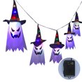 thumbnail image 1 of Mistaha 5PCS Halloween Witch Hat Hanging Light Ghost Wizard Hat Shaped LED Ghost Lamp Battery-Powered, 1 of 8