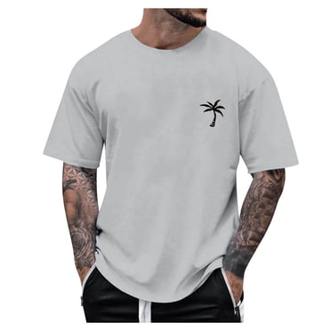 Ketyyh-chn99 Shirts Chemises pour Hommes Couleur Unie T-Shirt à Manches Courtes T - à Manches Courtes Manteau Classique pour Hommes Chemise pour Homme T-Shirts Gris, TG