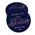 thumbnail image 1 of Inkdotpot 100 Pack ThankYou For Celebrating With Me Birthday Favor Paper Tag Craft Real Rose Gold Foil Hang Tag, 1 of 6