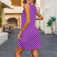 thumbnail image 4 of Ovzne Robes pour Femmes Robe d'Été Mode d'Été pour Femmes Imprimé à Pois Poche Sans Manches Robe à Col en V Grande Taille Robe Maxi Imprimée Liquidation, 4 of 6