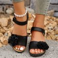 thumbnail image 1 of Latrodar Sandales Compensées pour Femmes Sandales de Randonnée Femmes Course Confort Extensibles Sandales à Fleurs Chaussures à Boucle Talon Moyen (2 Pouces-3 Pouces) Grand Sandales Unies pour Femmes Âgées Cadeaux Cadeaux pour Elle, 1 of 5