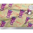 thumbnail image 3 of Soimoi Beige Rayon Fabric Text & Cat Kids Fabric Prints By Yard 56 Inch Wide, 3 of 3
