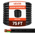 thumbnail image 1 of VEVOR 75 Pi 6AWG Câble d'Alimentation Électrique Haut de Gamme Rallonge Fil de Cuivre 600 V, 1 of 9