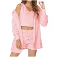 thumbnail image 3 of Sentmoon Ensembles de Détente Douillets pour Femmes Hauts Mignons pour Femmes et Pantalons Décontractés pour Femmes Col Rond Surdimensionné Pyjamas pour Femmes Manches Longues Couleur Unie Vêtements de Nuit pour Femmes Hiver pour Fêtes d'Halloween, 3 of 9