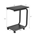thumbnail image 2 of Gymax Set of 2 Coffee Sofa Side End Table Snack Stand Rolling Over Bed Laptop PC Desk, 2 of 10