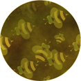 thumbnail image 1 of Ahgly Company Tapis de Zone Ronds d'Intérieur Lavables à la Machine, Transitionnels, Brun Boulanger, 4 Pieds Rond, 1 of 7