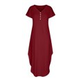 thumbnail image 4 of EQWLJWE Robe pour Femme Liquidation Robe d'Été Décontractée pour Femme à Manches Courtes Col en V Robe Évasée Robe Maxi Décontractée de Plage avec Poches Robes pour Femmes Grande Taille, 4 of 6