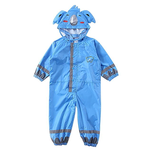 Agiferg Imperméable une-Pièce Tridimensionnel Garçon Bébé Enfant Fille Mince à Capuche Imperméable Enfant