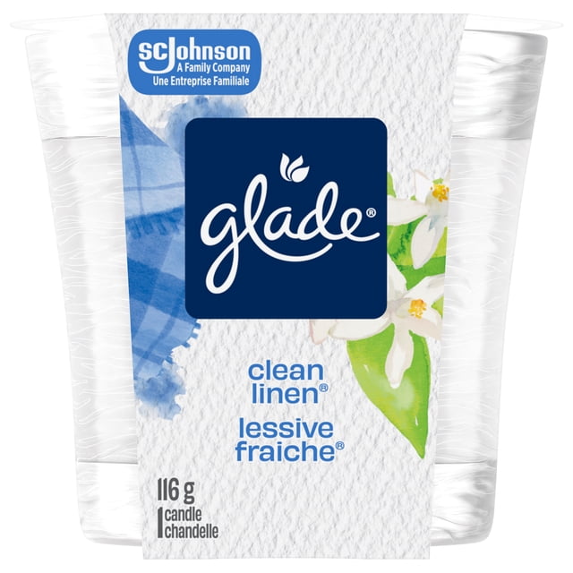 Glade® Scented Candle Air Freshener, Clean Linen